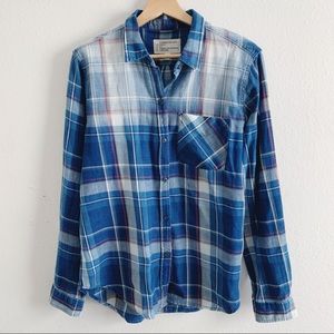 Current/Elliott The Boyfriend Plaid Button Down Shirt Top